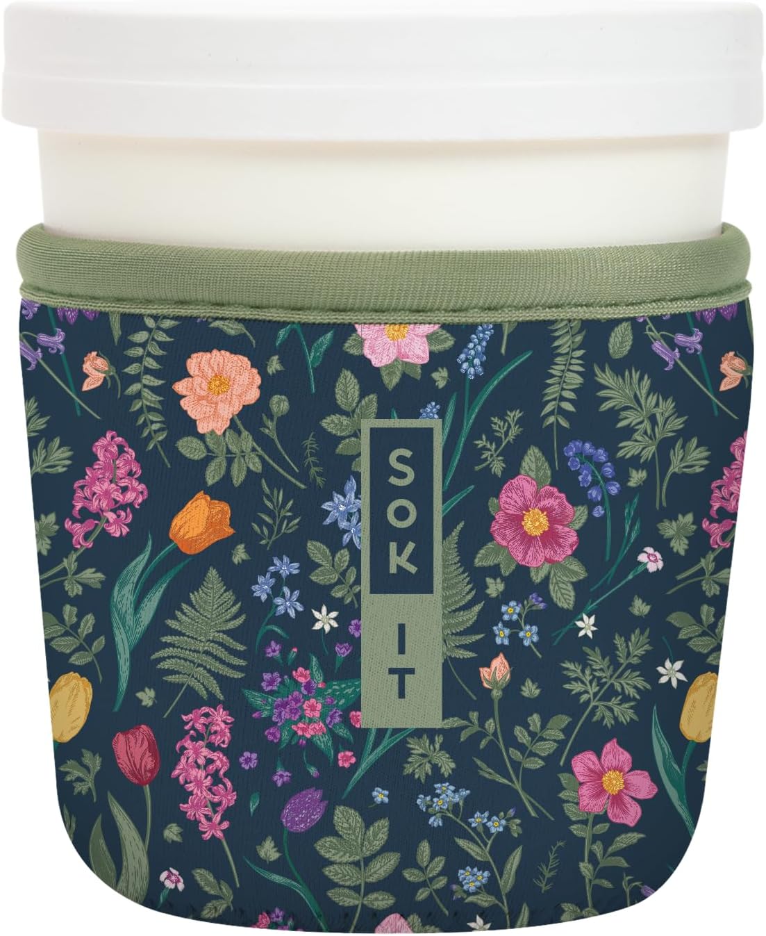 Sok It IceCreamSok Insulated Neoprene Cover (Spring Noir, Tapered Ice Cream Pints)