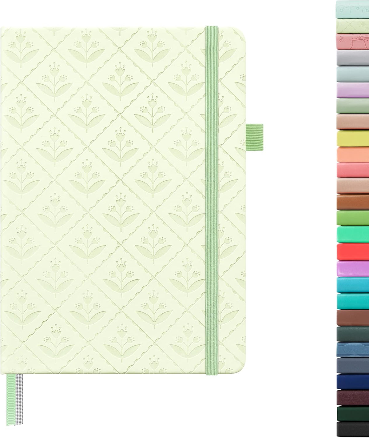 &And Per Se Lined Journal Notebook for Women&Men with Pattern, 160 Pages 100GSM Thick Paper, A5 Hardcover Journals for Writing(Light Green)