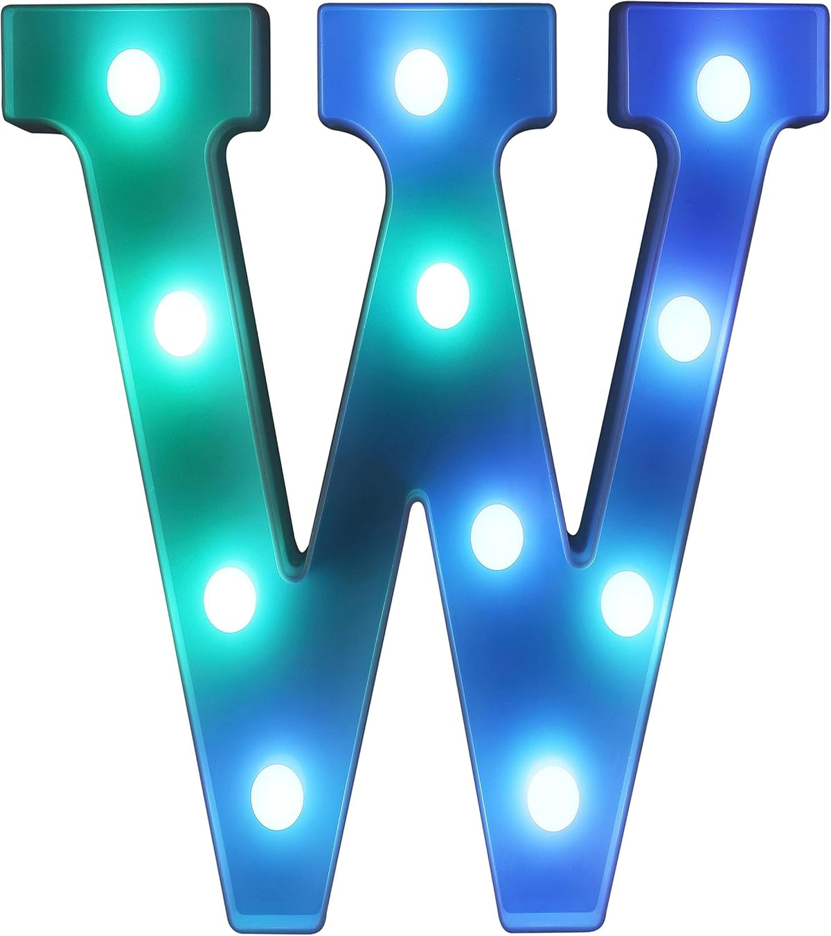 Foaky Colorful LED Letter Lights with Remote,Marquee Light Up Letters Sign for Night Light Wedding/Birthday Party Battery Powered Christmas Lamp Home Bar Decoration(W)