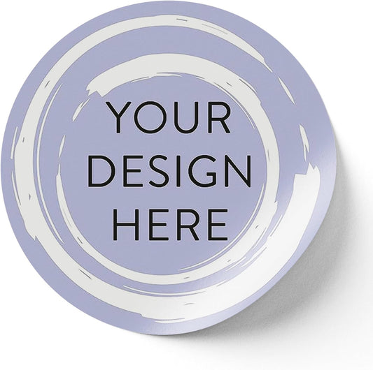 100 Custom Vinyl Stickers - Upload Your own Image, Text, Design, Logo - Personalized Logo Labels for Handmade, Packaging, Bottle, Jars, Candle, Brand Stickers (Lavender Swirls, 1.5x1.5)