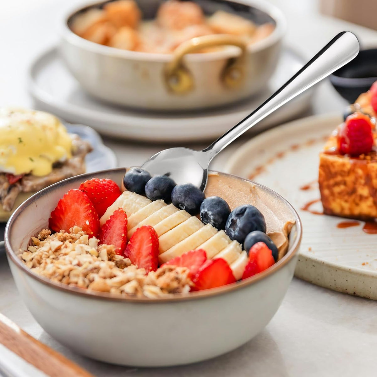 60 PCS Dinner Spoons Set - Windsor Stainless Steel Dinner Spoon 7.1 Inch with Dishwasher Safe Dessert Spoons, Metal Dessert Spoon, Silverware for Home, Kitchen or Restaurant