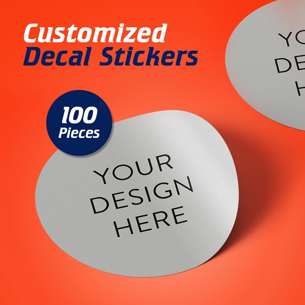 100 Custom Vinyl Stickers - Upload Your own Image, Text, Design, Logo - Personalized Logo Labels for Handmade, Packaging, Bottle, Jars, Candle, Brand Stickers (Gray, 1.5x1.5)