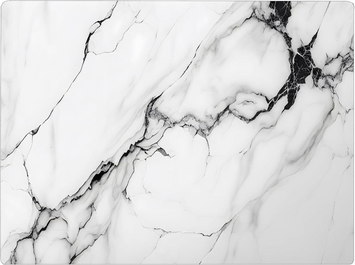 White Black Agate Marble Kitchen Glass Cutting Board Ocean Decorative Gift Marbled Granite Stone Rock Gift For Her Mom Wife (White Black)