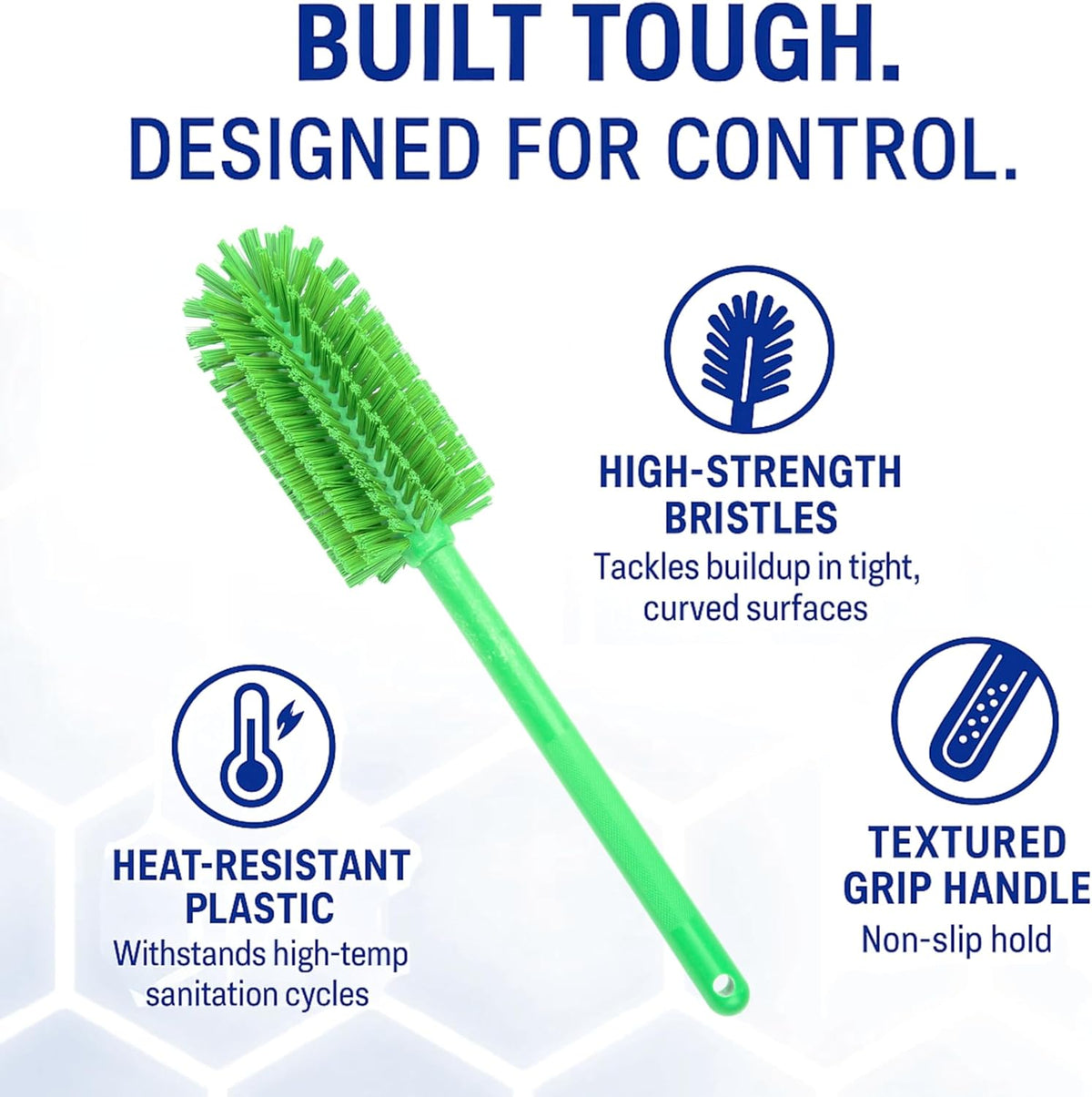 SPARTA Scrub Brush Bottle Brush, Dishwasher Safe Brush with Hanging Hole for Cleaning, Plastic, 16 Inches, Lime