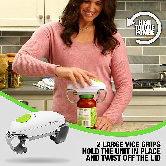 Robotwist Automatic Jar Opener, Deluxe Model with Improved Torque, Robo Twist Kitchen Gadgets for Home, Electric Handsfree Easy Jar Opener – Works on All Jar Sizes, As Seen on TV