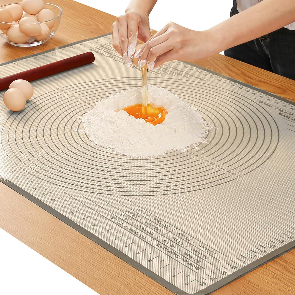 Silicone Pastry Mat 36x24 Inch - Kitchen Counter Nonstick Baking Mat Perfect for Dough, Pastry, Pie Crust, Fondant, Bread, Cookies, Pasta, Pizza