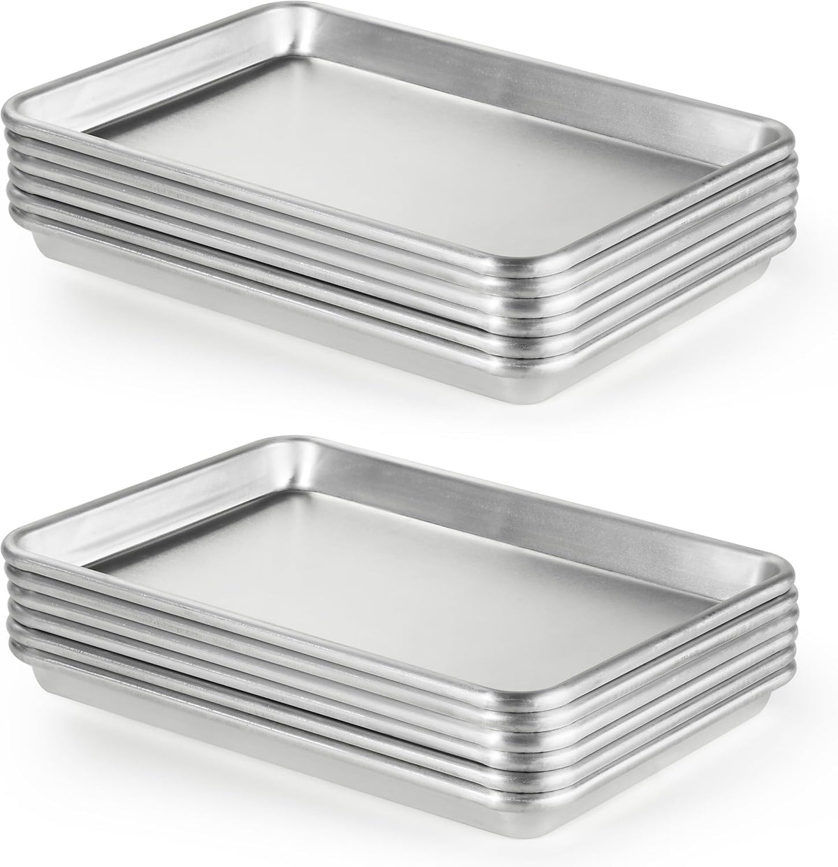 CURTA 12 Pack Aluminum Sheet Pan, NSF Listed Half Size 13 x 9 inch Commercial Bakery Cake Bun Pan, Baking Tray