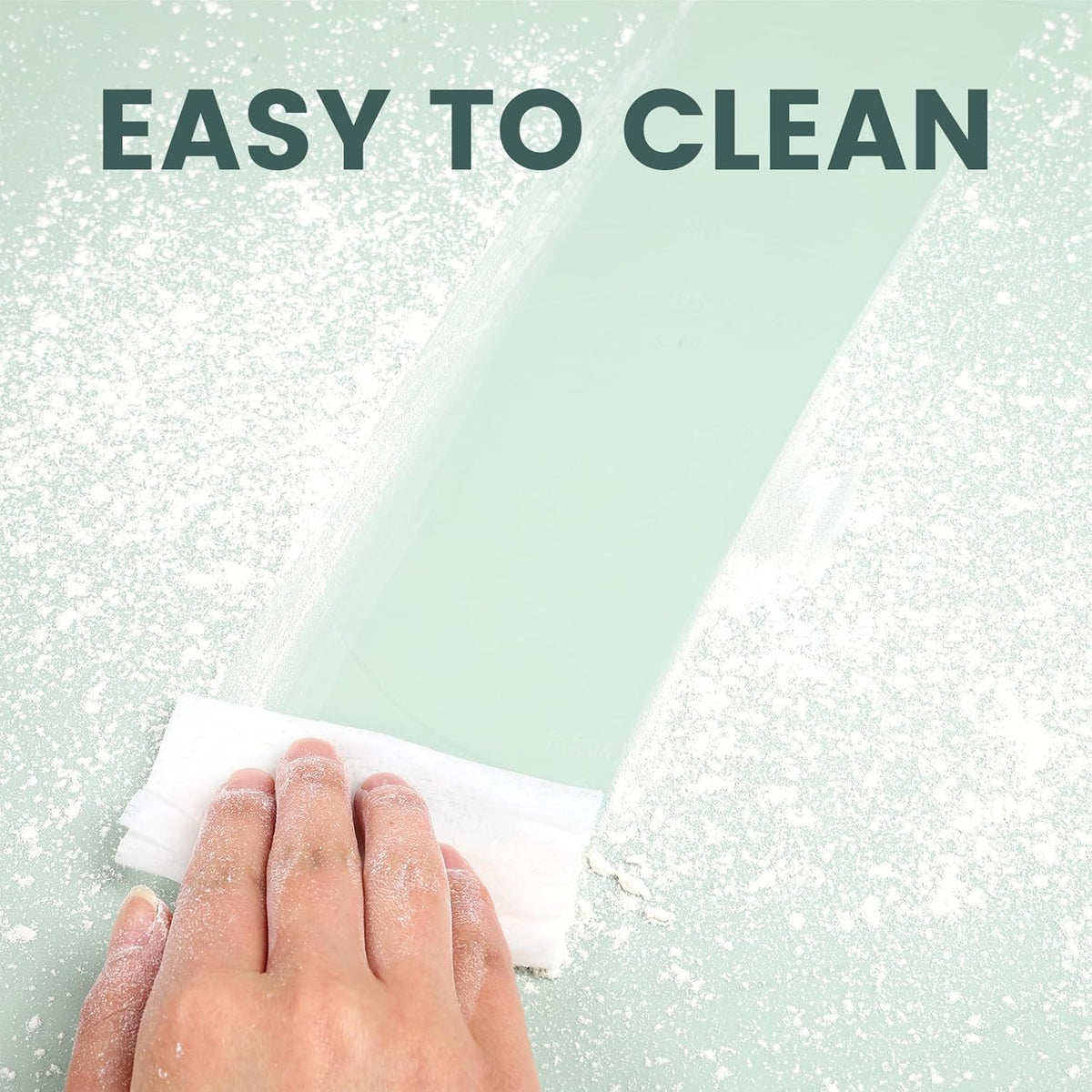 Silicone Baking Mat - Extra Thick Non-Stick Pastry Mat with Measurement Markings, 21"x15" Non-Slip Silicone Pad with Raised Edges (Light Green)