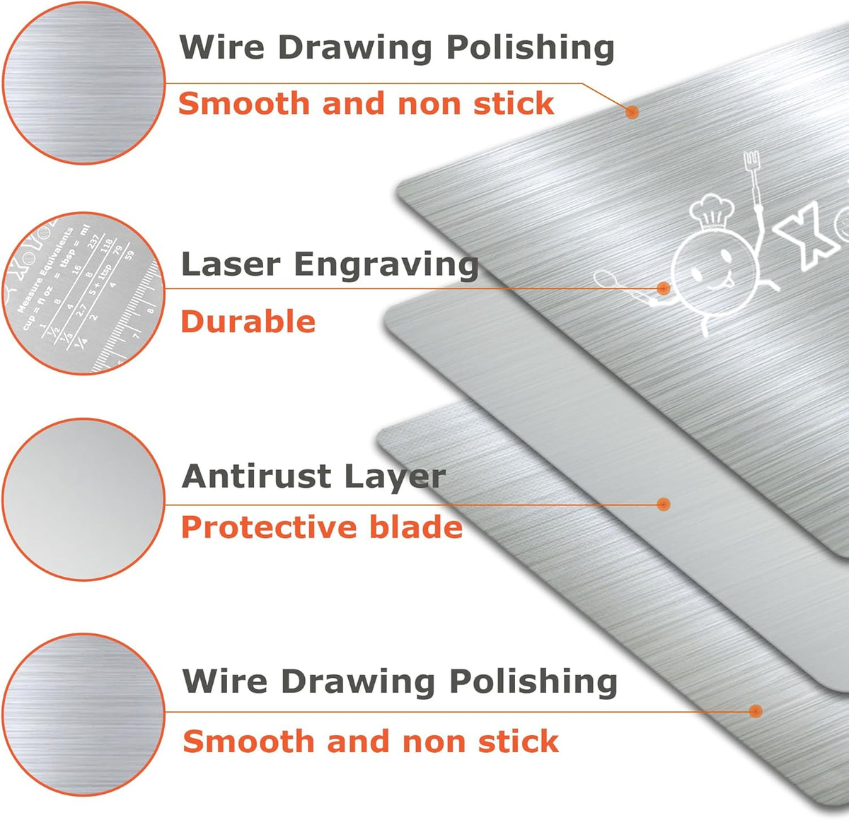 Bench Scraper Dough Pastry Cutter Stainless Steel Blade Kitchen Baking Tools for Butter, Cake, Onion, Vegetable