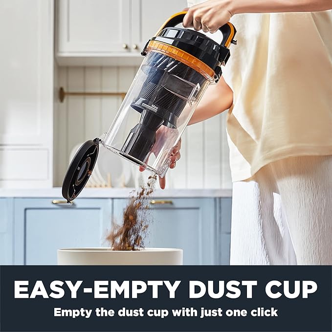 Eureka Powerful Upright Vacuum Cleaner for Home Pet Hair, Lightweight Household Upright Vacuum for Carpet and Hard Floor, MaxSwivel Pro NEU350 with Pet Tool, Yellow