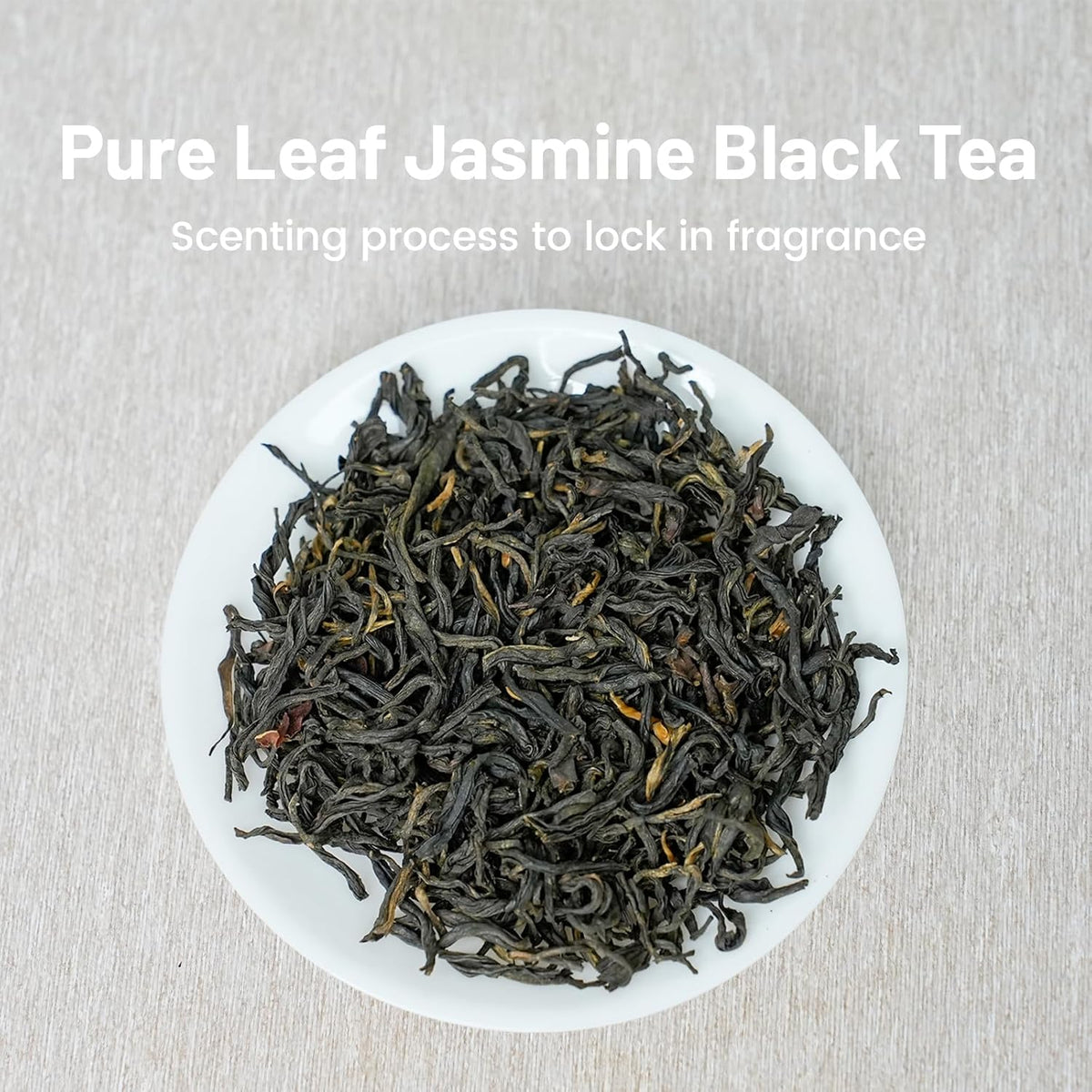 iTeaworld Jasmine Black Tea Loose Leaf, Yunnan High Mountain Black Tea, Scented with Fresh Jasmine Flowers, Rich Floral Aroma, Pure Leaves Without Sugar, No Additive, 1 Bag, 3.52oz