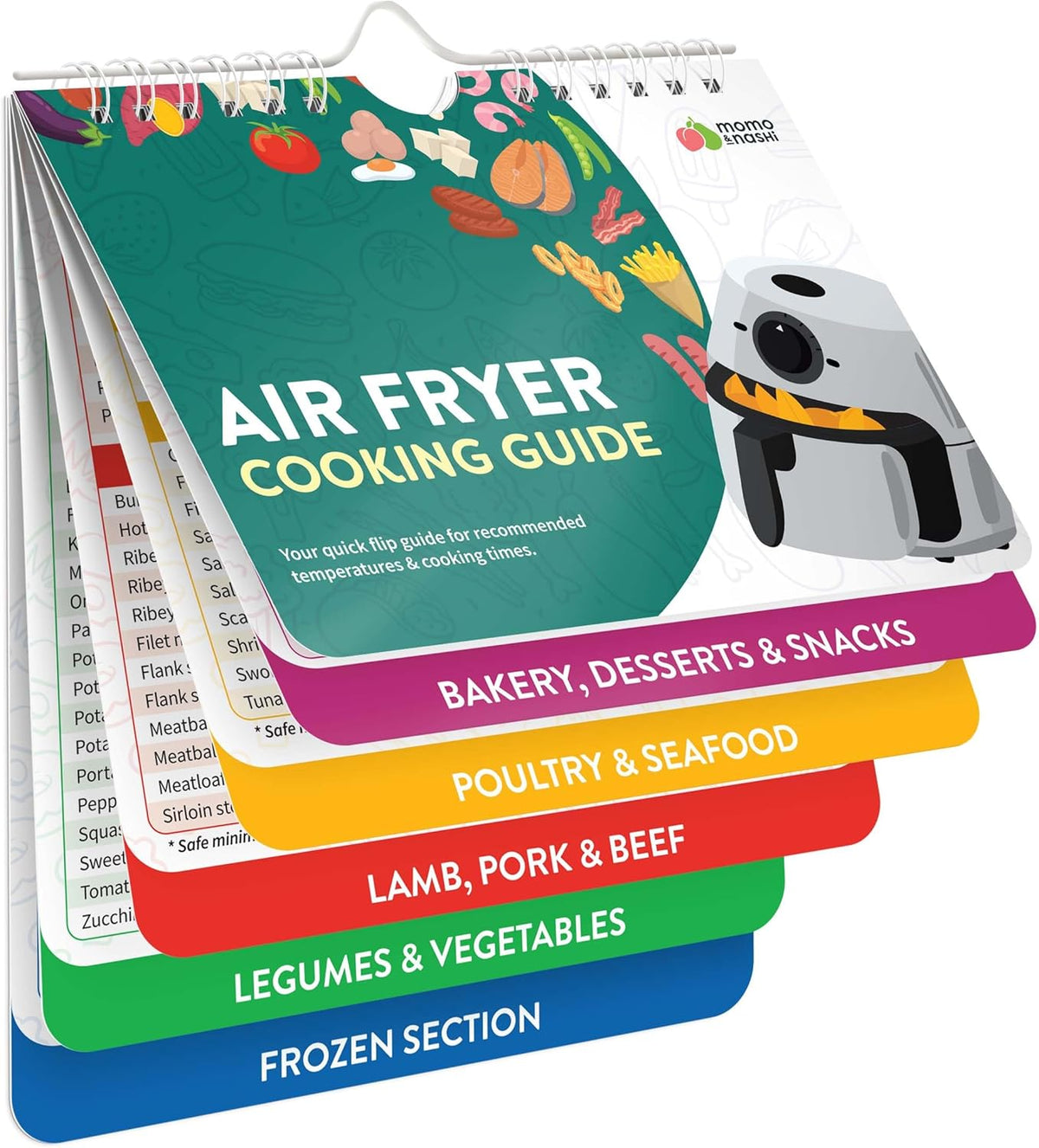 Air Fryer Cheat Sheet Magnets Cooking Guide Booklet - Air Fryer Cookbooks - Air Fryer Liners - Air Fryers Kitchen Gifts Gadgets 2025 - Air Fryer Accessories - Air Fryer Cooking Guide