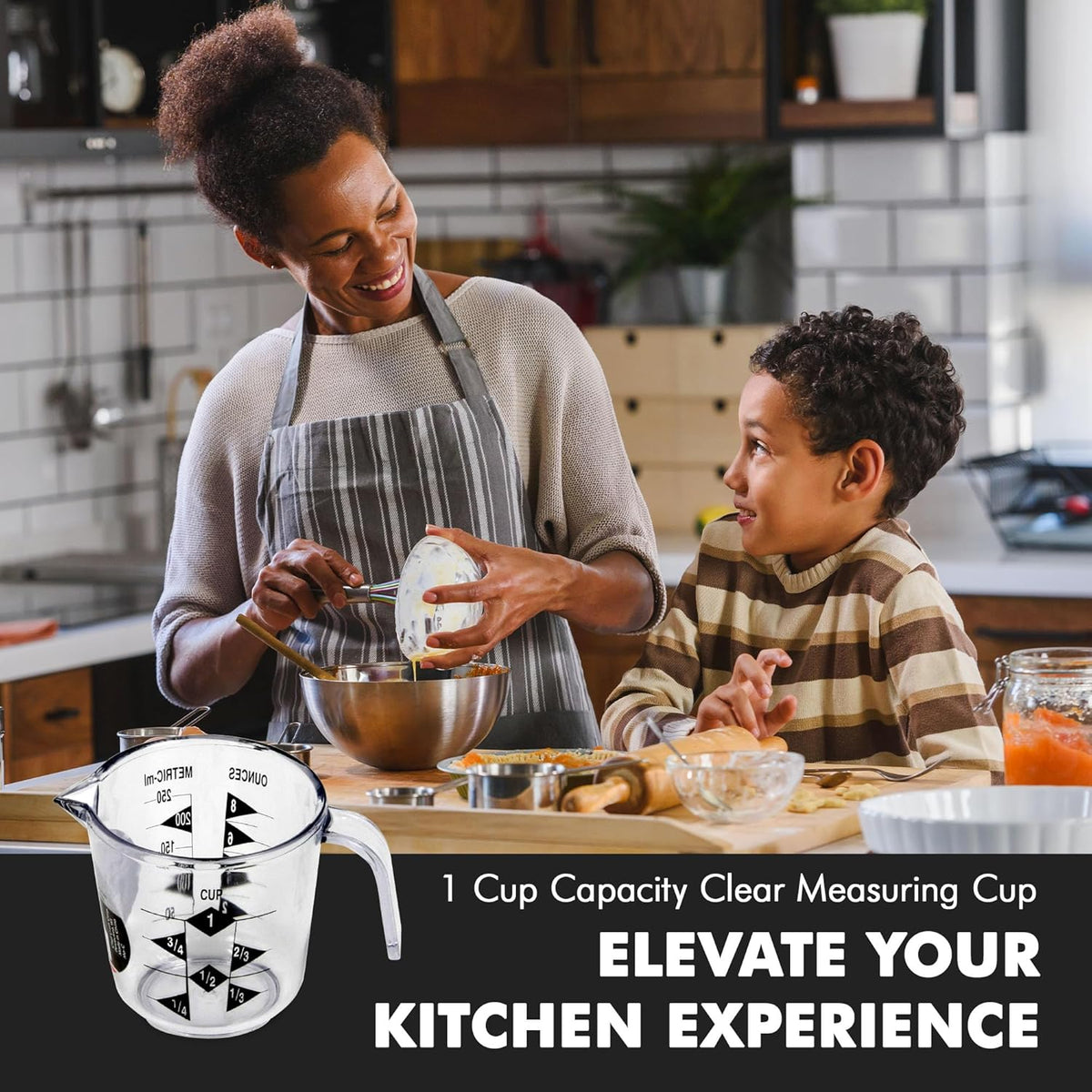 Chef Craft Select Plastic Measuring Cup, 1 Cup Capacity, Clear