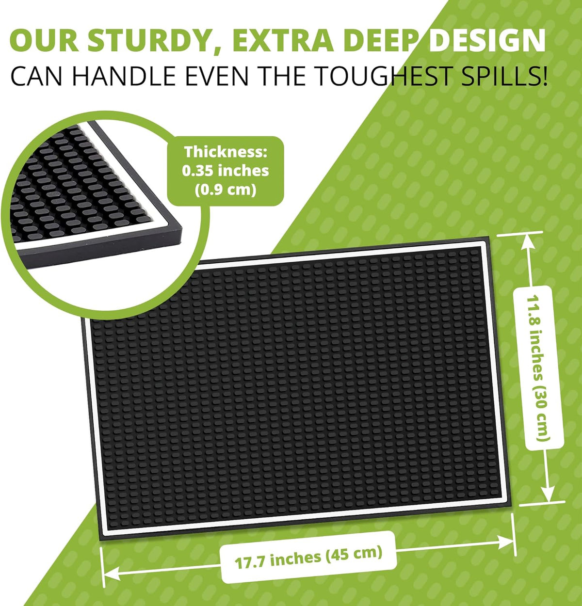 Bar Mat Spill Mat for Home Bar Decor for Home Durable Rubber 18"x12" Small Large Home Bar Accessories Bar Gifts Bar Mats for Countertop