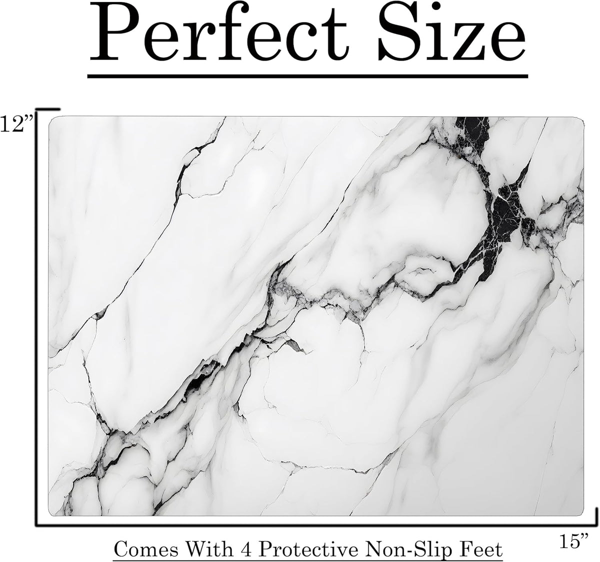 White Black Agate Marble Kitchen Glass Cutting Board Ocean Decorative Gift Marbled Granite Stone Rock Gift For Her Mom Wife (White Black)