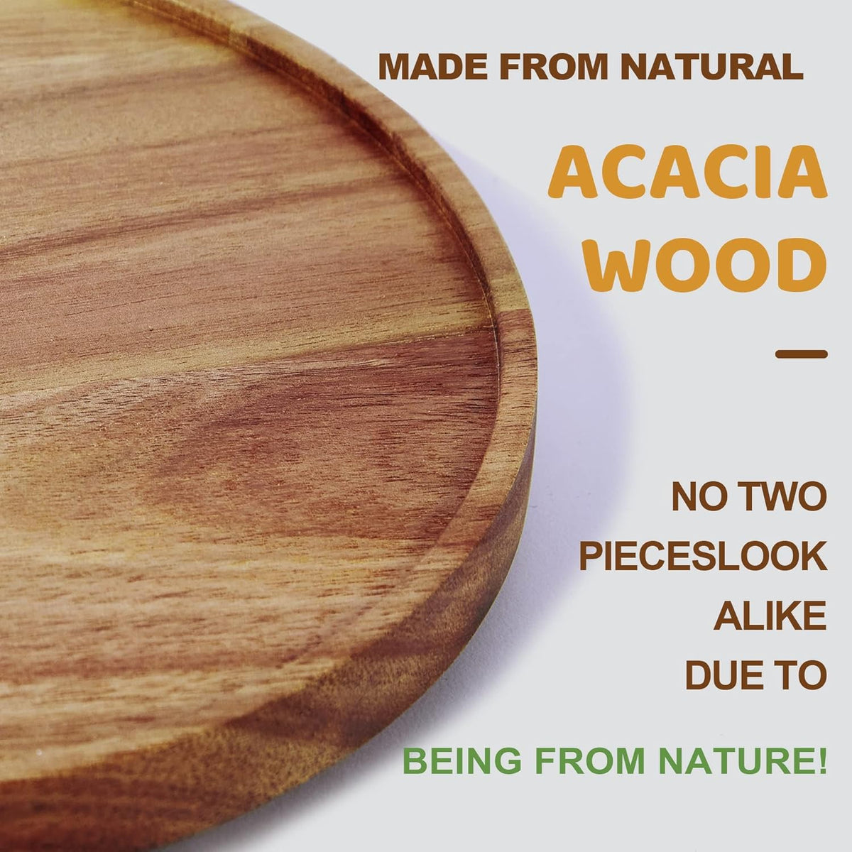 10-inch Acacia Wood Lazy Susan Organizers, ACIAZAAZ Lazy Susan Turntable for Cabinet, Kitchen Turntable Storage for Table, Countertop, Pantry