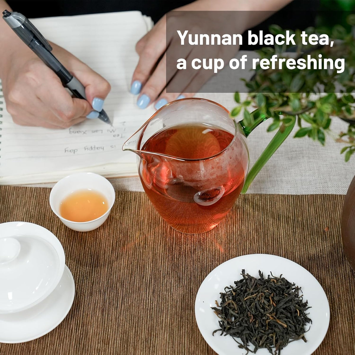 iTeaworld Jasmine Black Tea Loose Leaf, Yunnan High Mountain Black Tea, Scented with Fresh Jasmine Flowers, Rich Floral Aroma, Pure Leaves Without Sugar, No Additive, 1 Bag, 3.52oz