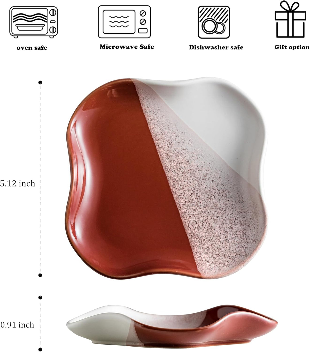 Spoon Rest for Stove Top, Spoon Holder for Kitchen Counter, Spatula Holder, Coffee Spoon Rest, Gradient Red, 5.12"