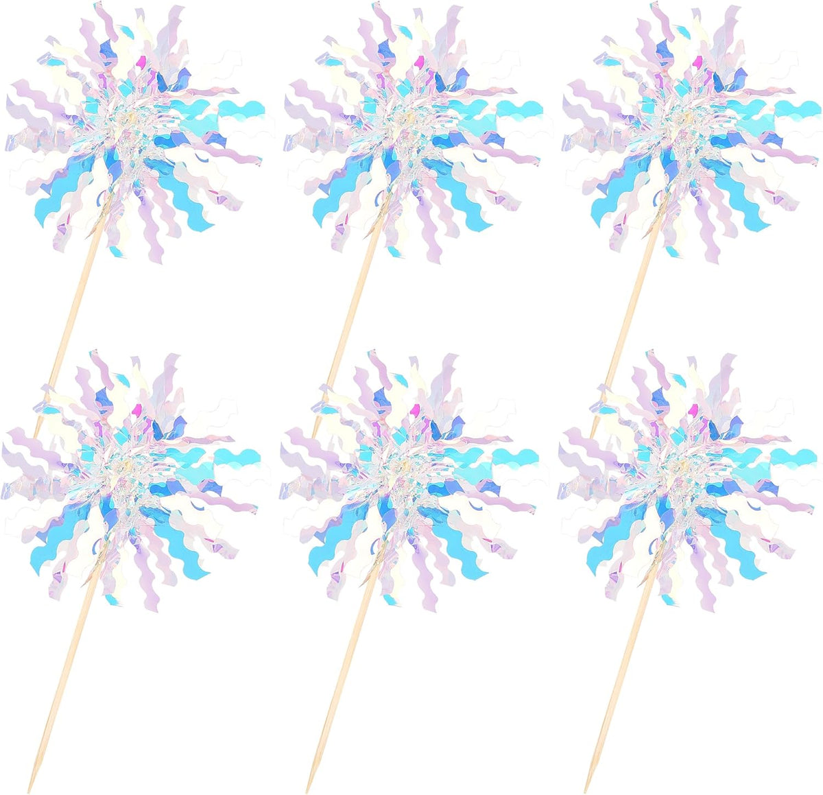 30 PCS Foil Firework Cupcake Toppers Sparkle Tinsel Cupcake Picks Happy Birthday Cake Toppers Drink Stirrers Cocktail Food Fruit Toothpicks for Baby Shower Birthday Party Decorations Supplies Silver