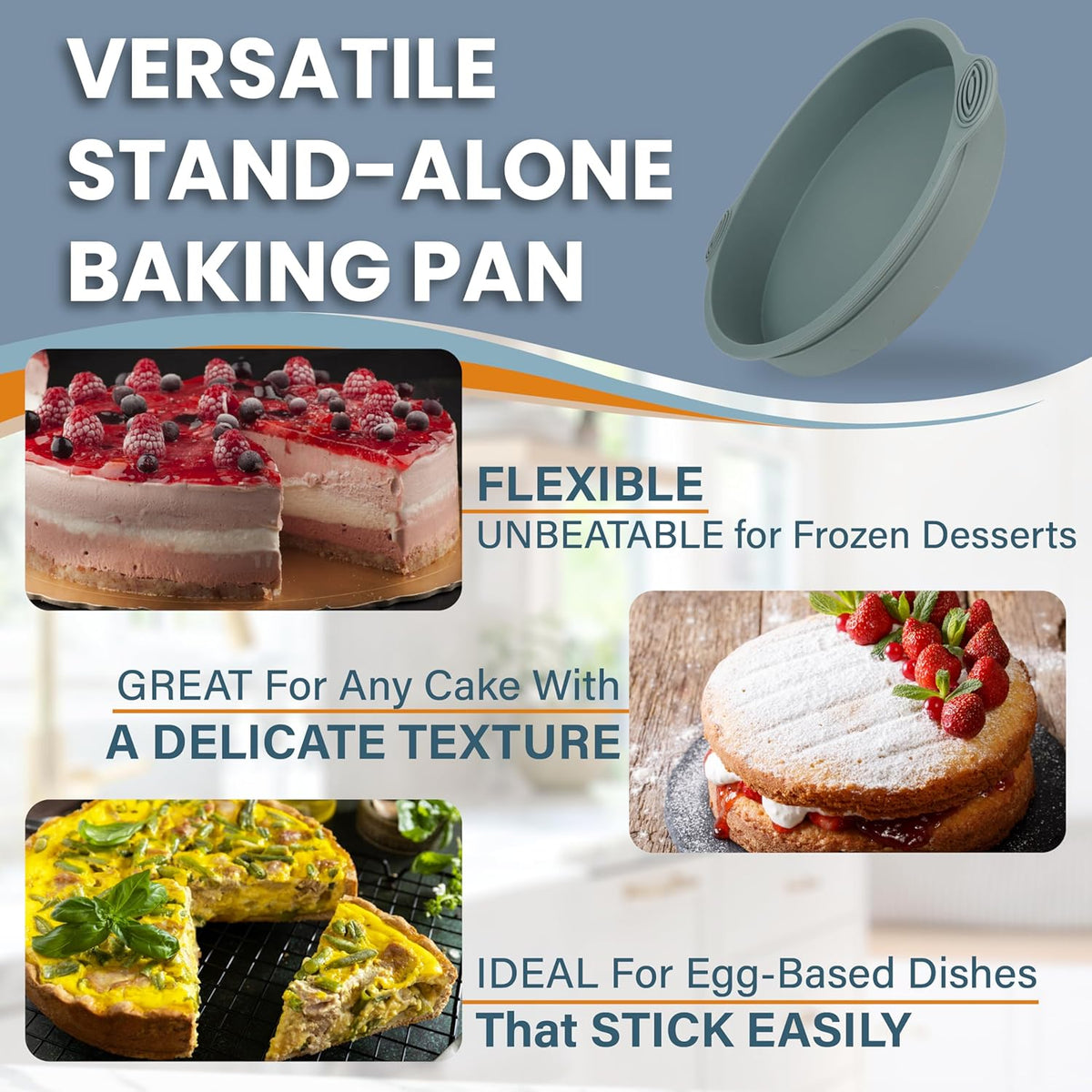 Spring Form Pans for Cheesecake, 6/8/10 Inch NONSTICK Springform Pan Set - Cheesecake Pan Set with LEAKPROOF SILICONE PROTECTOR - Cheese Cake Pans for Baking in WATER BATH - NO FOIL WRAP
