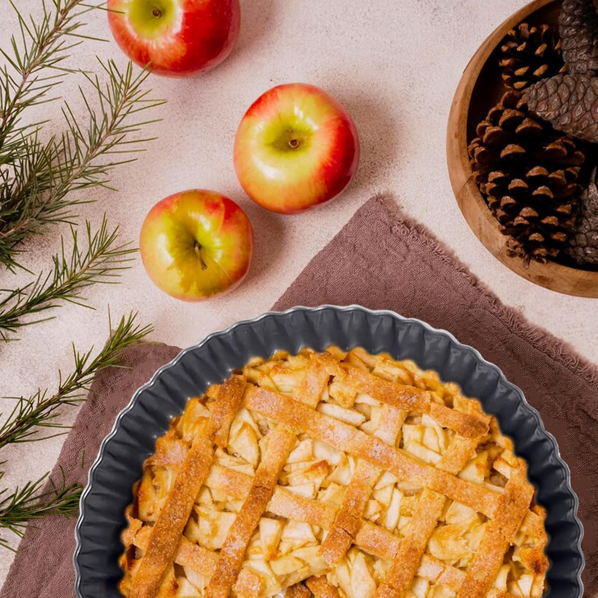 9 Inch Fluted Tart Pan Fruit Pie Pans With Removable Base Nonstick Coating Tarts Molds for Baking Supply For Pizza Tartlet Cake Quiche