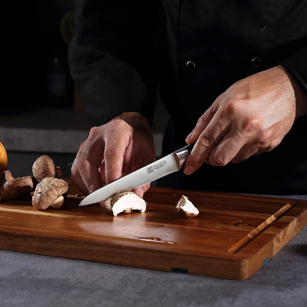 PAUDIN Kitchen Knives Set, Switzer 3-Piece Chefs Knife Set High Carbon Stainless Steel with Ultra Sharp Blade & Plastic Handle Professional Chef Knives