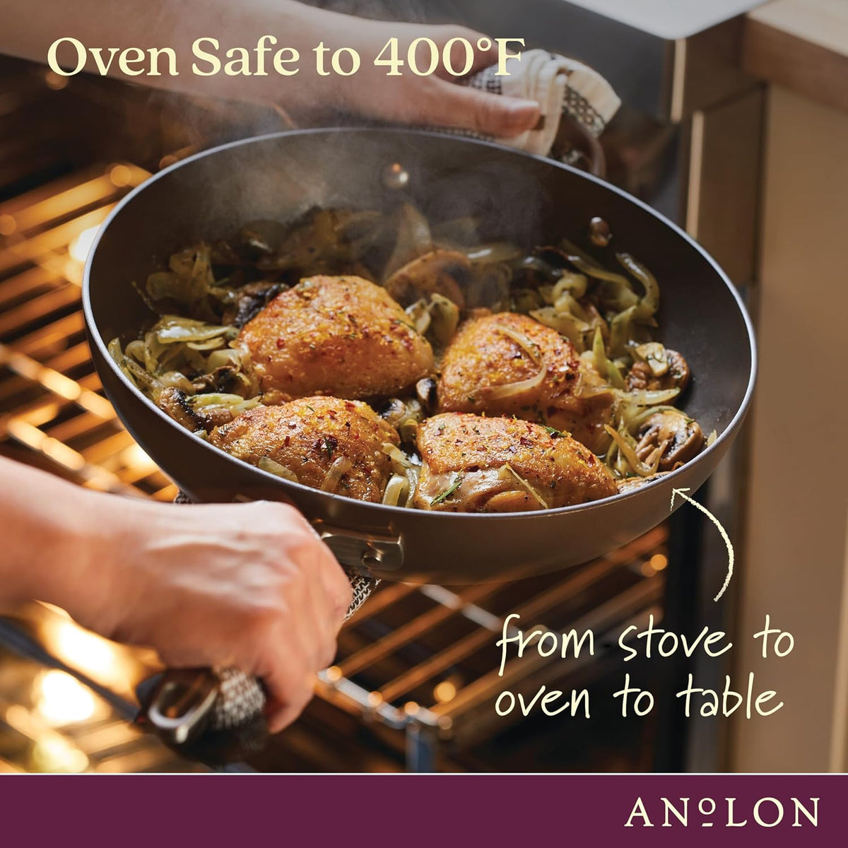 Anolon Advanced Home Hard Anodized Nonstick Deep Frying Skillet with Lid, 12-Inch Ultimate Pan, Bronze