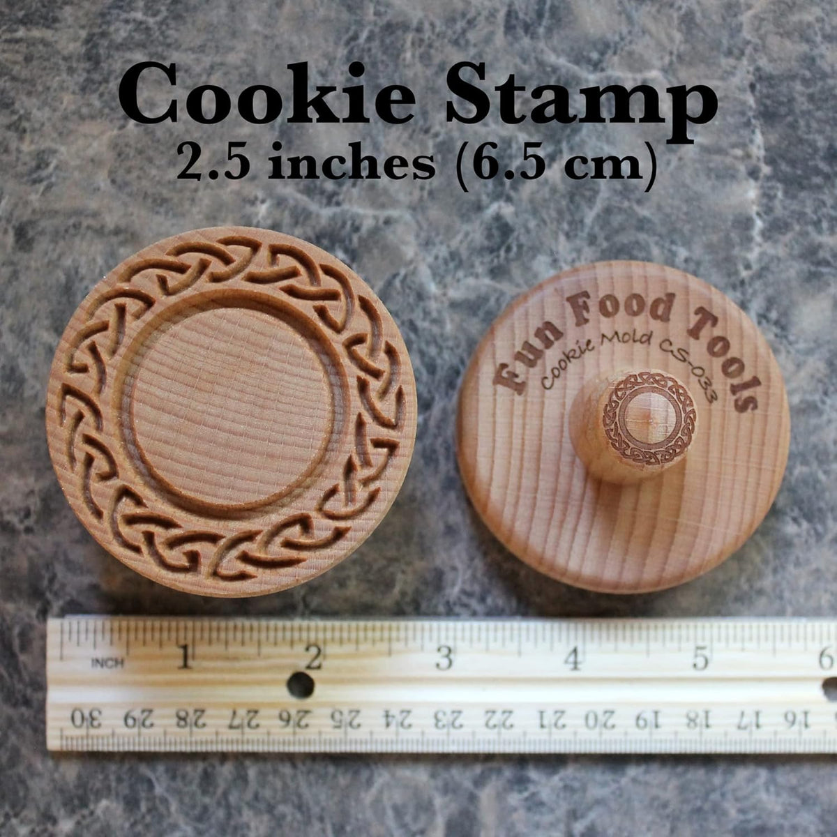 Wood Cookie Stamp, 2.5 Inch (Celtic Frame CS-033)