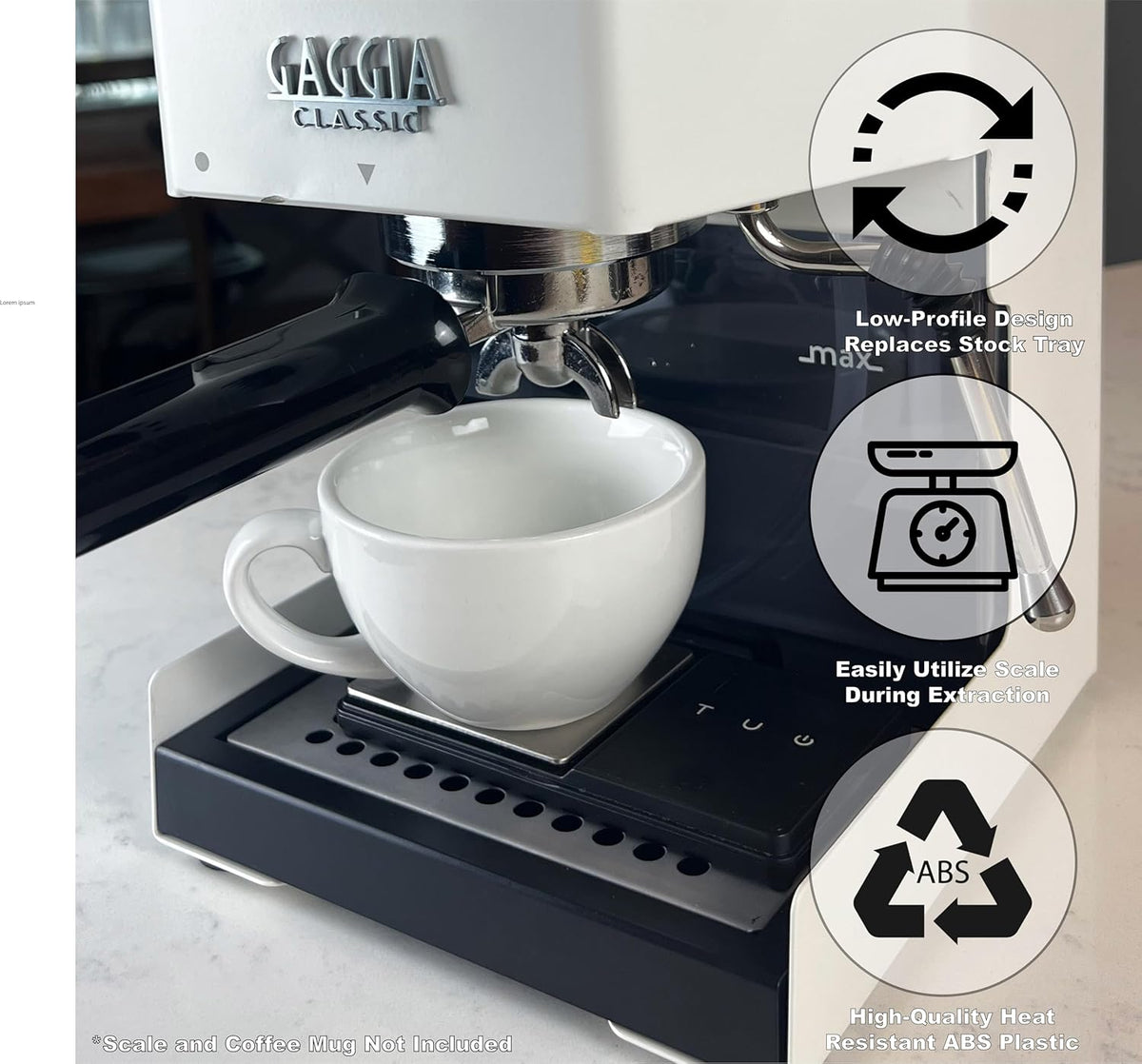 Low Profile Drip Tray One Hole Steam Tip and 9 Bar 6 Bar OPV Spring Modification Kit compatible with Gaggia Classic Pro