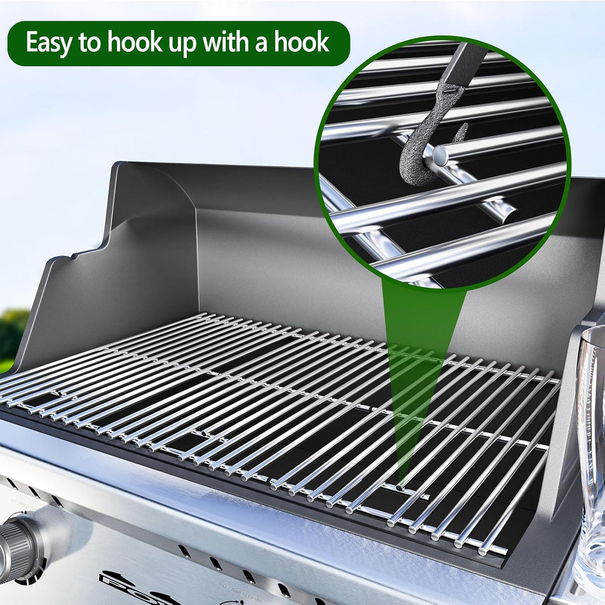 16 15/16" Grill Grates for Charbroil Advantage 4 Burner 463344116 463343015 463344015 463240015 463340516, Stainless Steel Cooking Grids Replacement Parts for Charbroil G460-0500-w1, G530-b700-w1