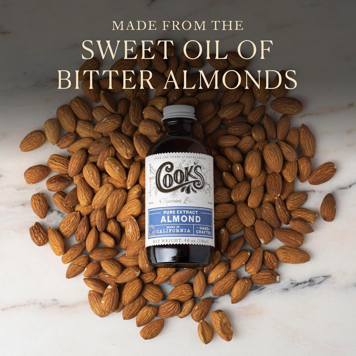 Cook’s, Pure Almond Extract for Baking, Cooking, and Mixology, Allergen Free Almond Flavoring Extract, 32 oz