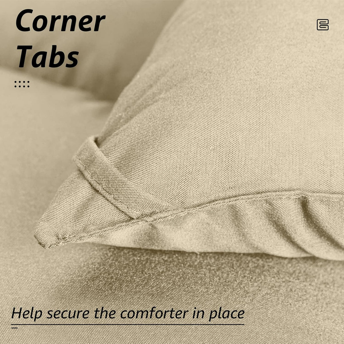 HYLEORY All Season Twin Size Bed Comforter - Cooling Down Alternative Quilted Duvet Insert with Corner Tabs - Winter Warm - Machine Washable - Beige