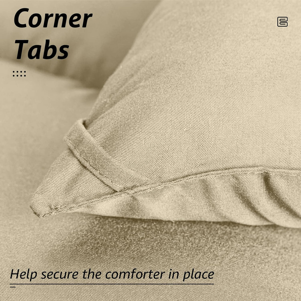 HYLEORY All Season Full Size Bed Comforter - Cooling Down Alternative Quilted Duvet Insert with Corner Tabs - Winter Warm - Machine Washable - Beige