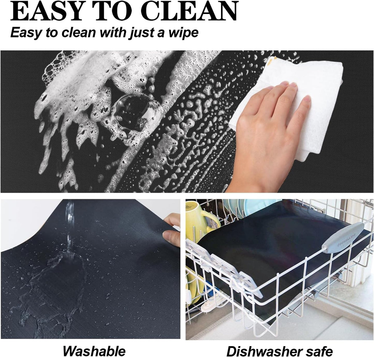 UBeesize 75 Inch Roll Reusable Oven Liners for Bottom of Oven,Thick Heavy Duty Non Stick Teflon Oven Mats Cut to Custom Fit Electric, Gas, Toaster，Convection, Microwave Ovens and Grills