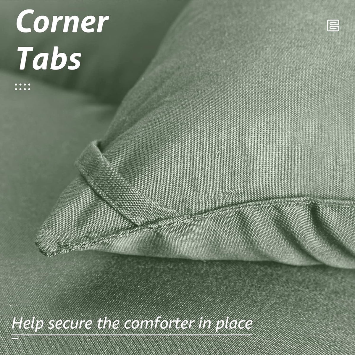 HYLEORY All Season Queen Size Bed Comforter - Cooling Down Alternative Quilted Duvet Insert with Corner Tabs - Winter Warm - Machine Washable - Sage Green
