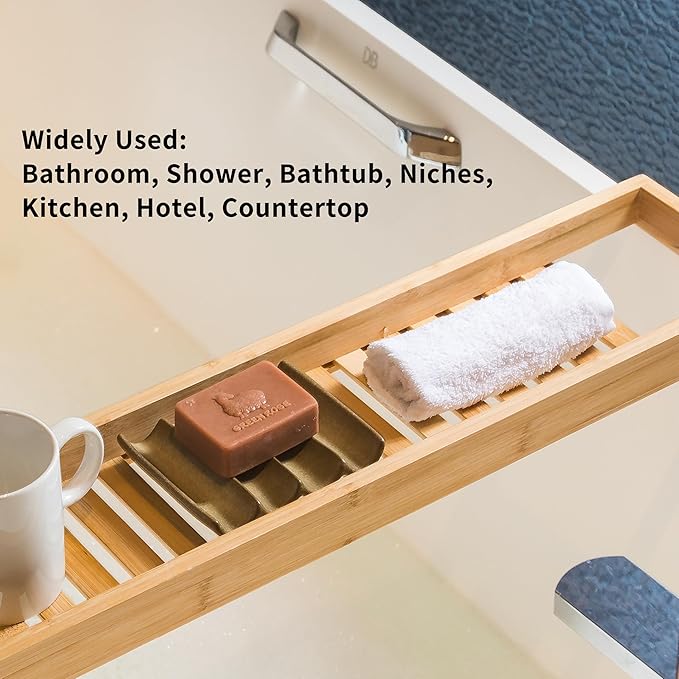 Soap Dish Bar Sponge Soap Holder for Shower, Self Draining Water Soap Saver Keeper for Bathroom and Kitchen, Yellow