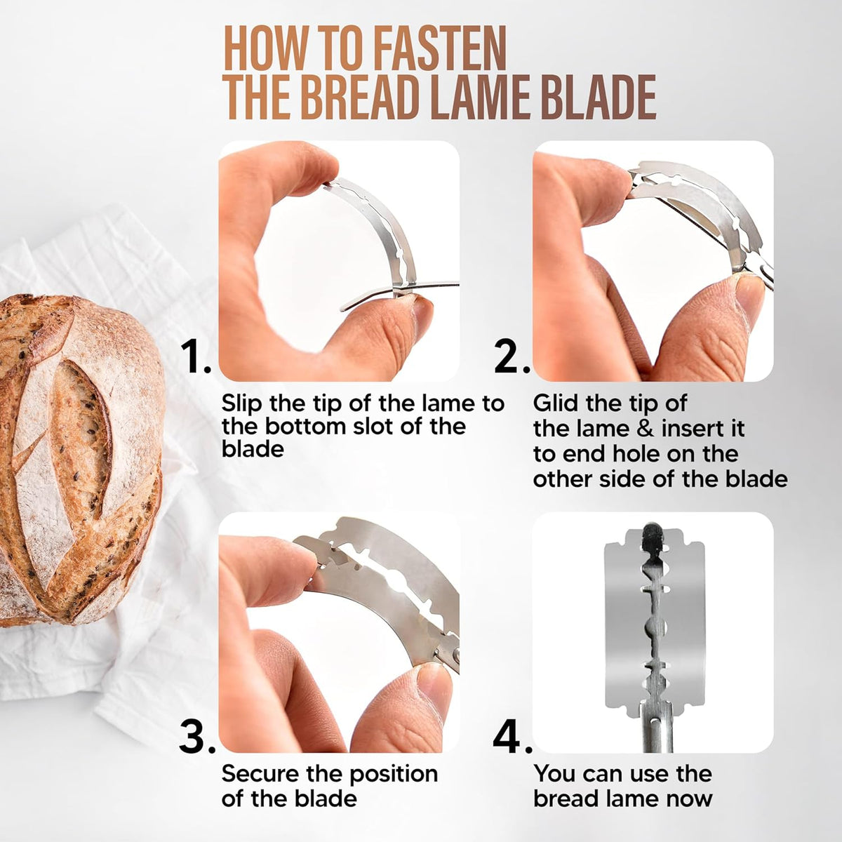 RICCLE Bread Lame Slashing Tool, Dough Scoring Knife with 15 Razor Blades and Storage Cover
