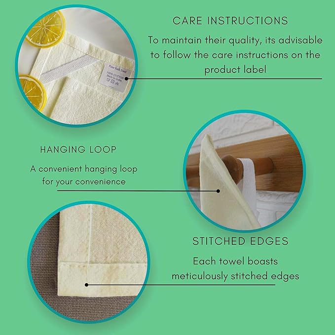Dish Cloths Cotton| Kitchen Wash Cloth | Shop Towels Absorbent and Lint Free Flour Sack| Dishcloths for Kitchen Washing Dishes| Thick Absorbent Quick Dry Dish Rags | 4 Pack 13"x13" Natural