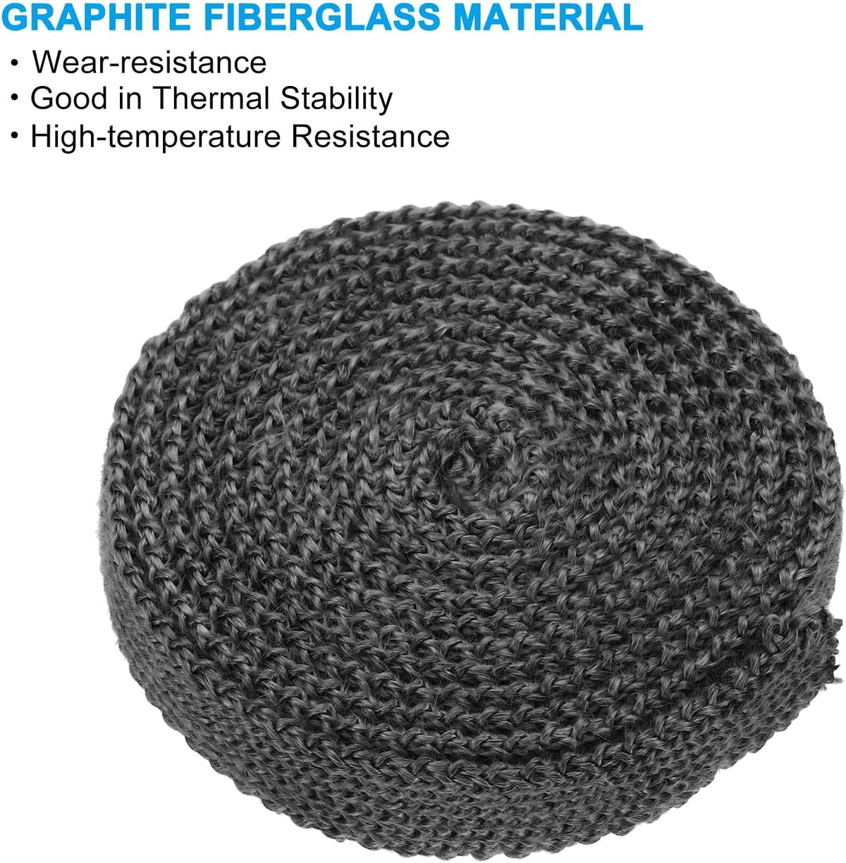 PATIKIL Wood Stove Gasket, 2Pcs 13/16" x 1/8" x 73" Flat Graphite Fiberglass High-Temperature Resistance Seal Rope for Stoves Fireplace Door, Black