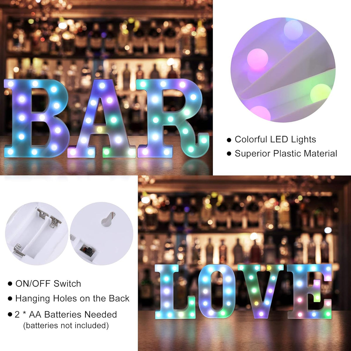 Foaky Colorful LED Number Lights with Remote, Marquee Light Up Number Sign for Night Light Wedding/Birthday Party Battery Powered Christmas Lamp Home Bar Decoration (8)