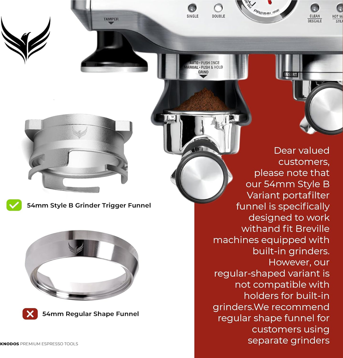 54mm Espresso Dosing Funnel and Puck Screen Set Magnetic Coffee Dosing Ring And Filter for Portafilters Compatible with 54 mm Breville Portafilter Basket Premium Espresso Machine Accessories