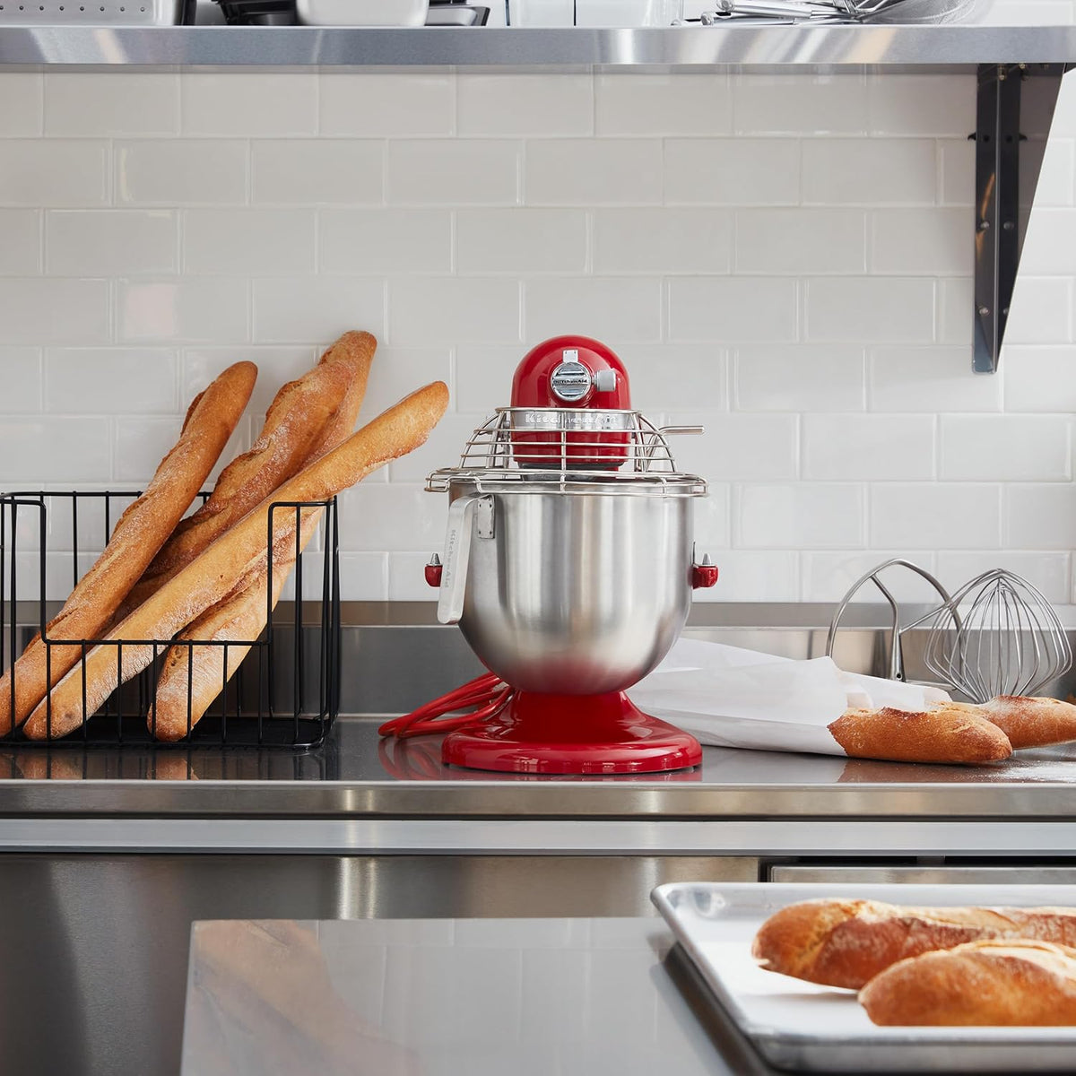 KitchenAid KSMC895ER 8-Quart Commercial Countertop Mixer with Bowl-Guard, 10-Speed, Gear-Driven, Empire Red