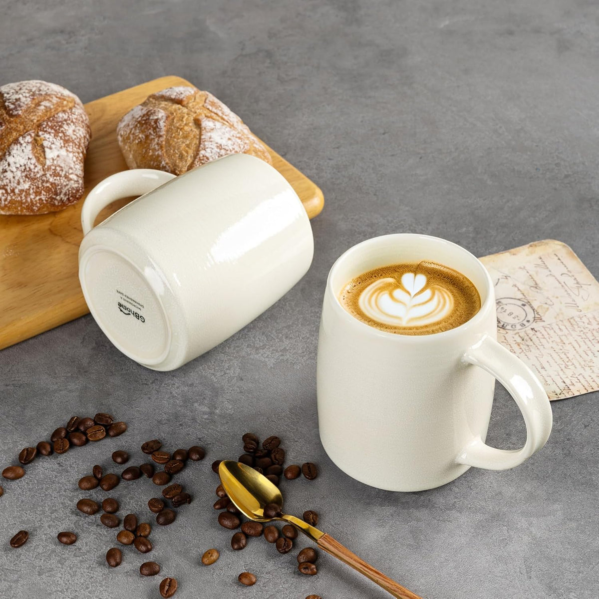 GBHOME Large Coffee Mugs Set of 4, 18oz Handmade Ceramic Coffee Mugs Set with Gradient color for Latte/Tea/Beer/Hot Cocoa, Dishwasher & Microwave Safe