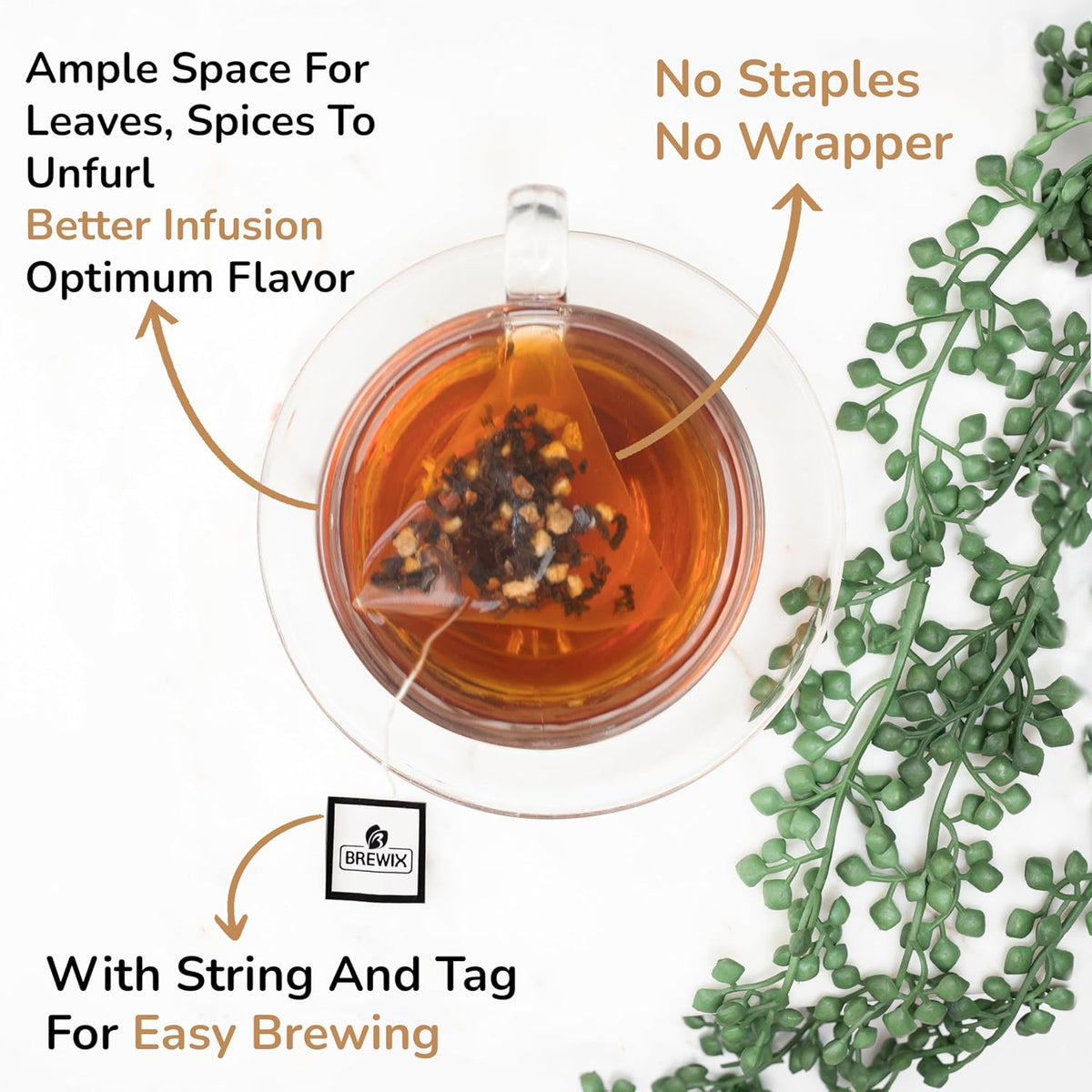BREWIX, Royal Orange Spice Black Tea (25 Pyramid Tea Bags) | Premium Caffeinated Blend with Zesty Orange & Warming Spices | Warming Winter Blend Perfect for the Holidays | Iced Tea Bags | Sugar-Free