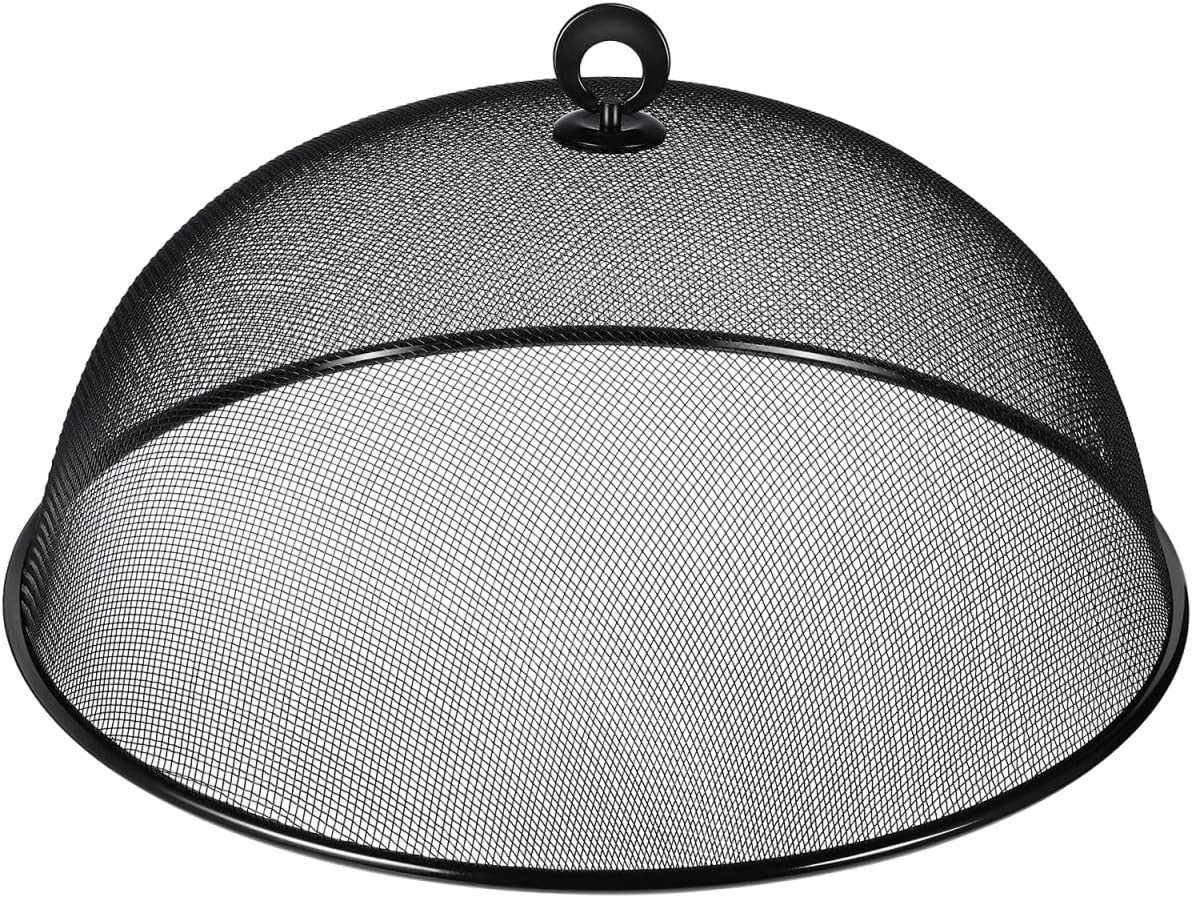HEMOTON Mesh Food Cover Stainless Steel Mesh Dome Food Cover Protector, Round Mesh Screen Food Tent for Kitchen, Outdoor, Picnic, Reusable, Large,15.7-Inch
