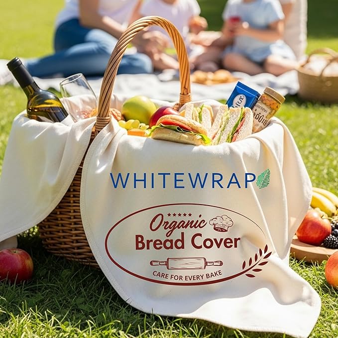 Flour Sack Towels for Bread Dough Proofing – 100% Unbleached Cotton, Thick Reusable Baking Cloth – 28"x28" Large Tea Towels for Baguettes, Ciabatta, Pastries – 3 Pack