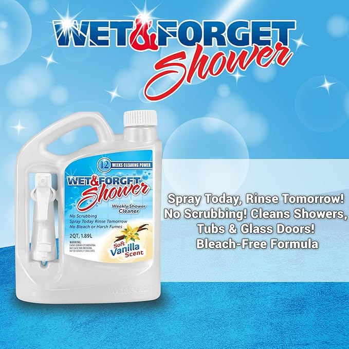 Wet & Forget Shower Cleaner Weekly Application Requires No Scrubbing, Bleach-Free Formula, 64 Ounce (Pack of 1)