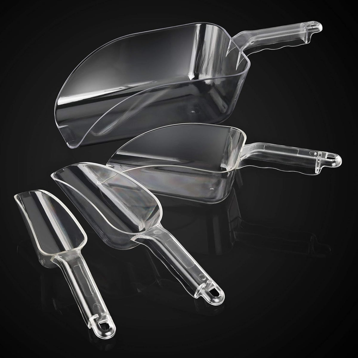 New Star Foodservice 34424 Polycarbonate Plastic Utility Ice Scoop, Clear, 24-Ounce