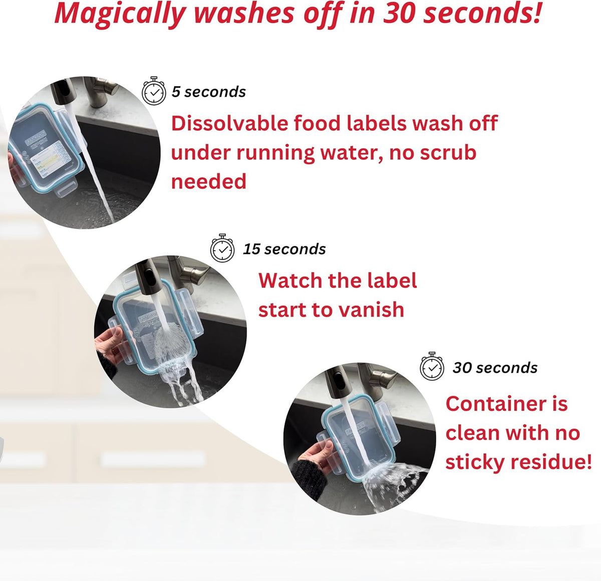 2x3 Dissolvable Food Labels, 500 Label Stickers, Bottle Labels for Storage Bins, Sticker Labels for Food containers, (500, Blue)
