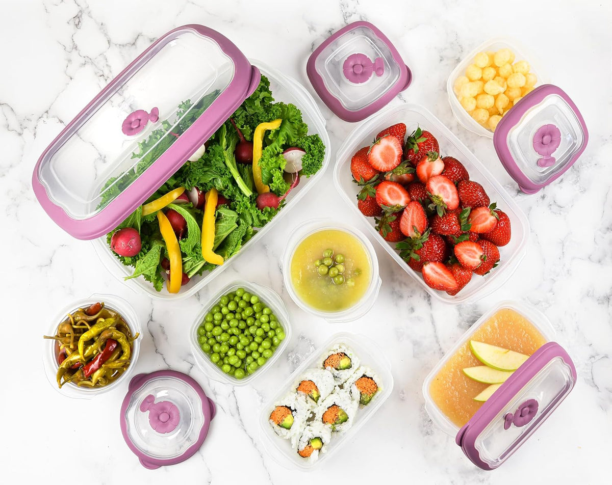 Tribello Freezer To Microwave 8-Piece Leak-Proof Meal Prep Containers Reusable, 33 Oz Food Storage Containers With Lids and Steam Vents, Airtight On The Go Lunch Containers, Dishwasher Safe, BPA-Free